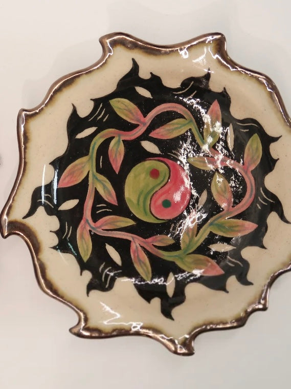 "Mountain & Sea" Hand-Painted Ceramic Cup & Saucer Set – Underglaze Art Pottery