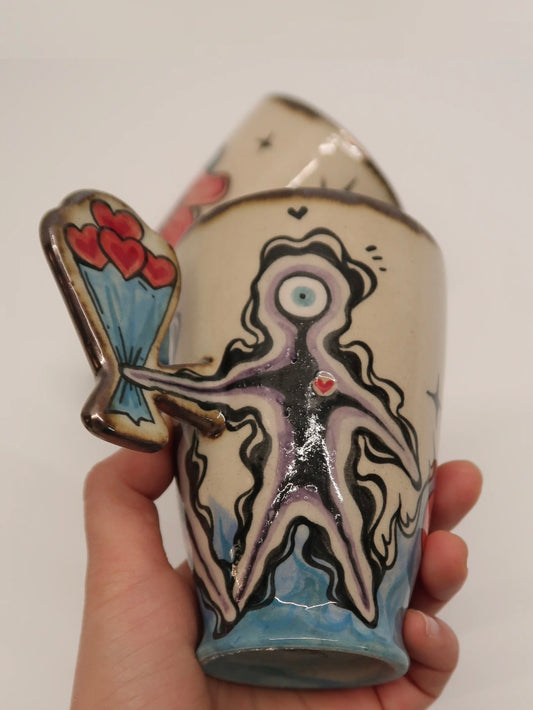 "Secret Garden of Love" Hand-Painted Ceramic Mug--220ml / 7.4 fl oz