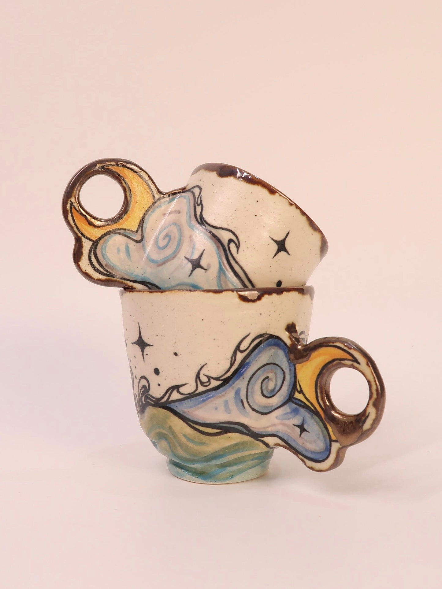 "Sunrise Fever" Hand-Painted Ceramic Mug--300ml / 10.1 fl oz
