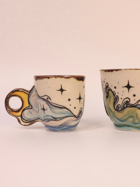 "Sunrise Fever" Hand-Painted Ceramic Mug--300ml / 10.1 fl oz
