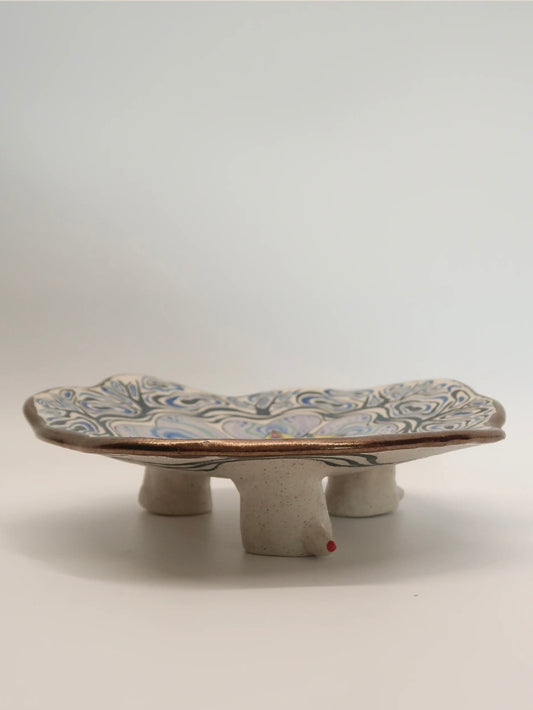 "Deep Sea Planet" Hand-Painted Ceramic Plate – 9.5'' Underglaze Art Plate