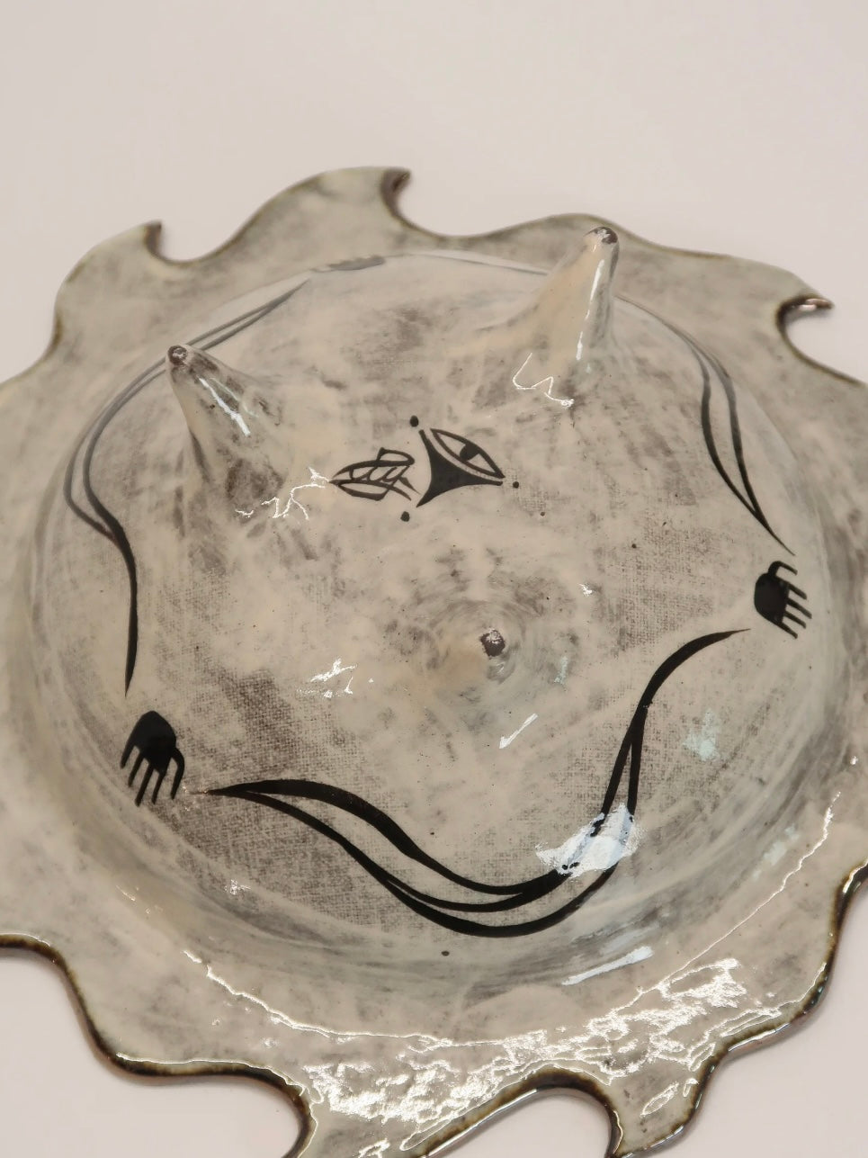 "Pink Jellyfish & Cosmic Tree" Hand-Painted Ceramic Plate – 10.6’’ Underglaze Art Plate