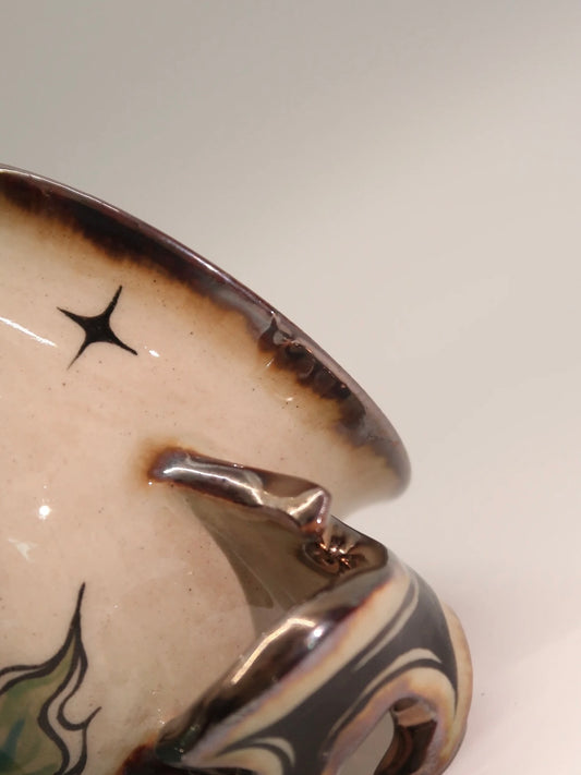 "Celestial Blossom"Hand-Painted Ceramic Mug--300ml / 10.1 fl oz