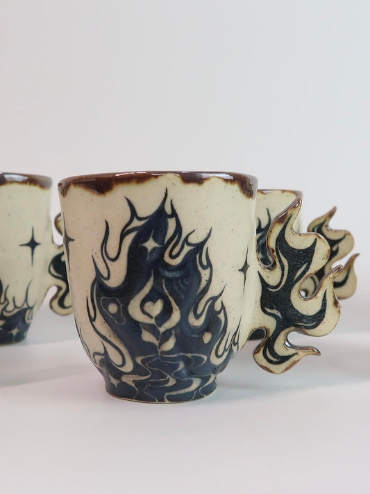 "Inferno’s Embrace" Hand-Painted Ceramic Mug