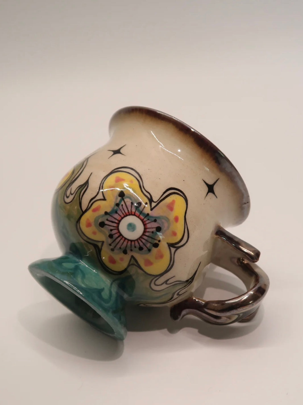 "Celestial Blossom"Hand-Painted Ceramic Mug