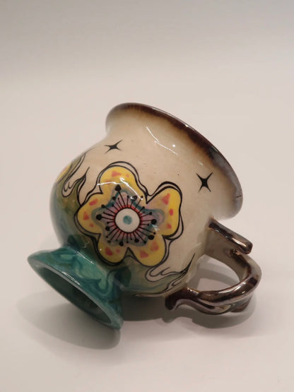 "Celestial Blossom"Hand-Painted Ceramic Mug