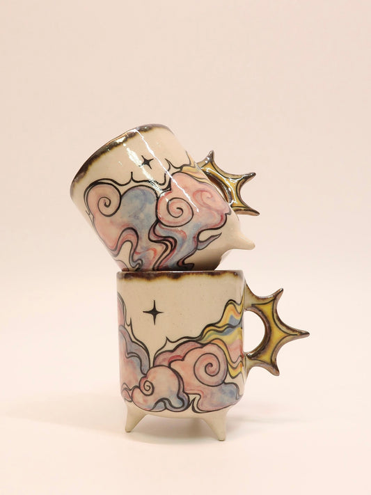"Dance of Celestial Clouds" Hand-Painted Ceramic Mug