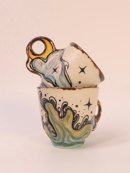 "Sunrise Fever" Hand-Painted Ceramic Mug